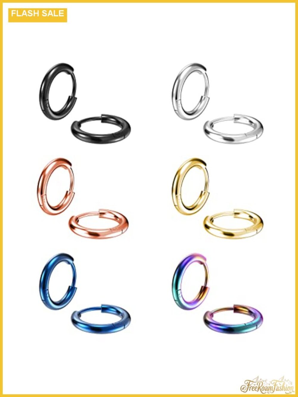 316L Surgical Steel Small Hoop Earrings Hypoallergenic Huggie Hinged Sleeper